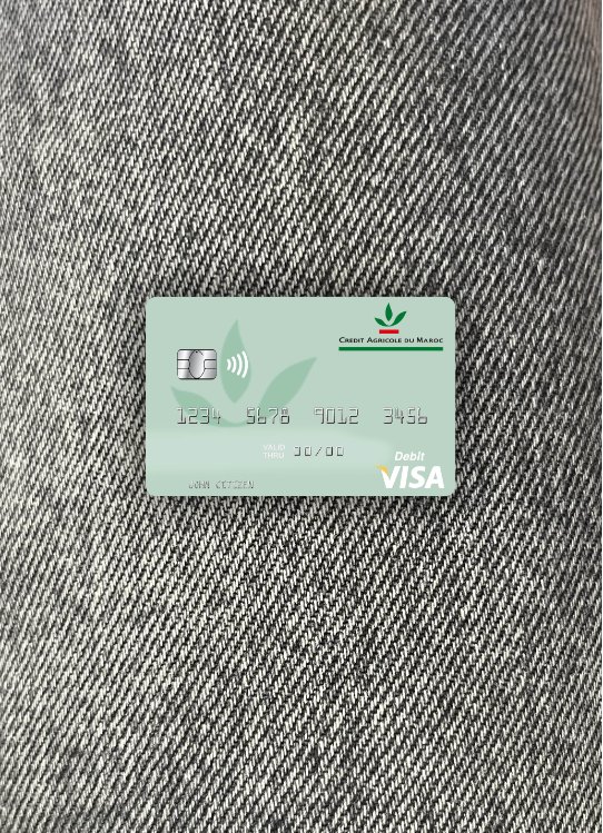 Download Morocco Crédit Agricole du Maroc visa debit card photolook front Photoshop template